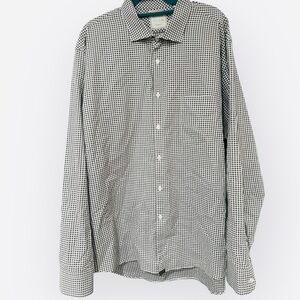 Billy Reid Black and White Gingham Shirt XXL